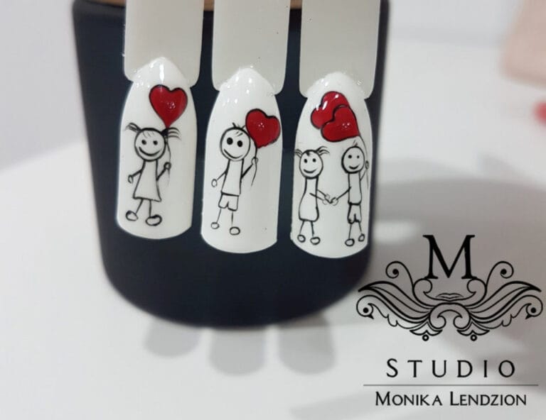 Manicure na walentynki - Nowe Miasto Lubawskie - Salon Manicure - M Studio Monika Lendzion. Zdobienia paznokci